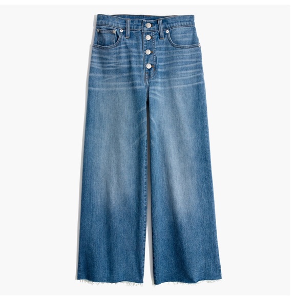 Madewell Denim - Wide-Leg Crop Jeans: Button-Front Edition